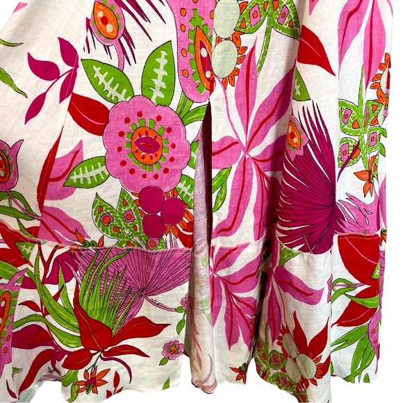 Cult Gaia Dina Floral Cutout Midi Dress Linen Blend Size 4 - Picture 8 of 15